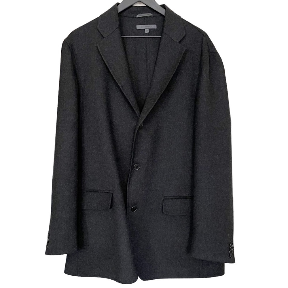 John Varvatos Men’s Wool Unstructured Blazer Coat Gray Size Large Made in Italy